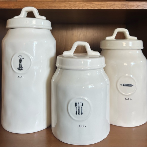 Rae Dunn Dining Rae Dunn Canister Set Roll Mix Eat Poshmark